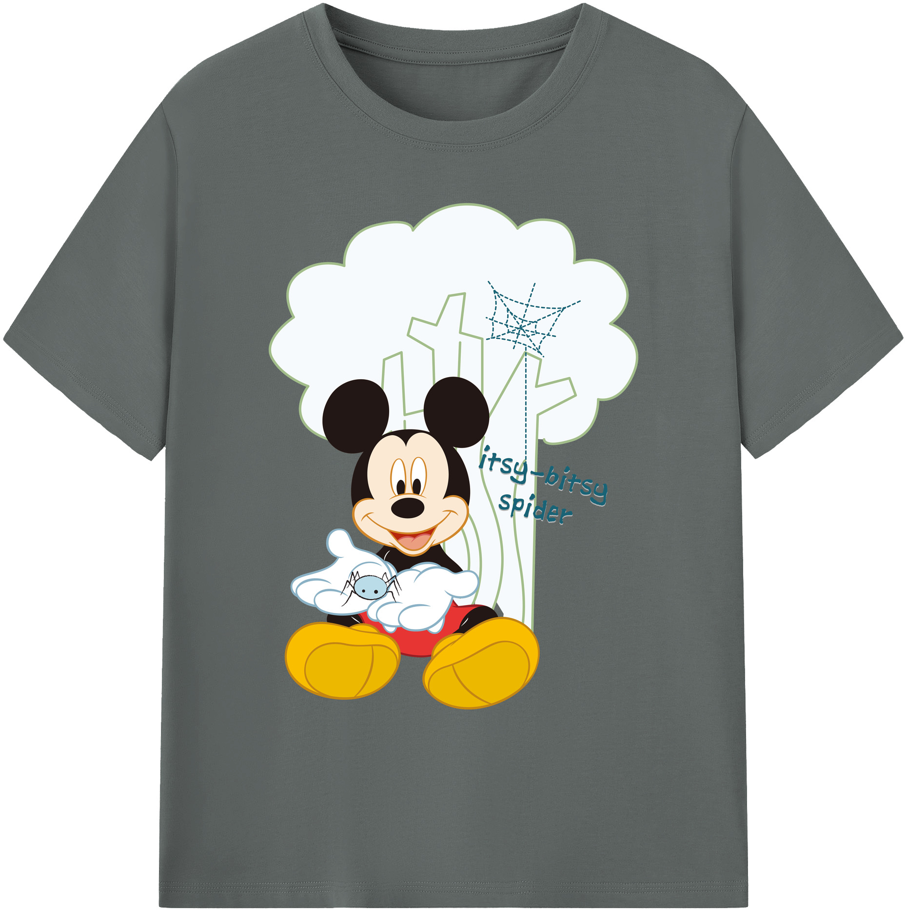 ミッキーマウス Mickey Mouse 綿100％ メンズ半袖Tシャツ｜肌触りやわらか＆通気性